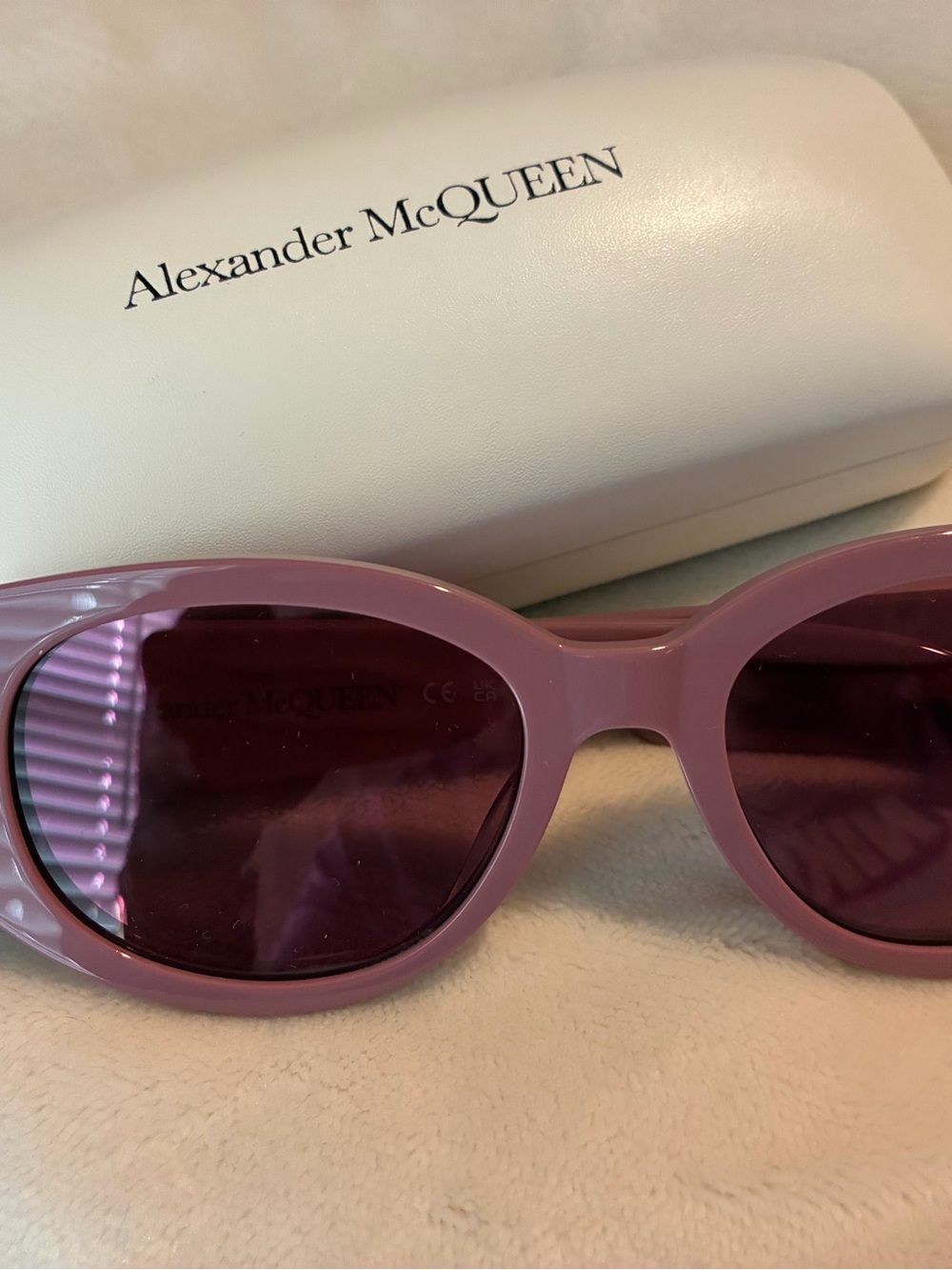 Alexander McQueen Mauve Oval Sunglasses